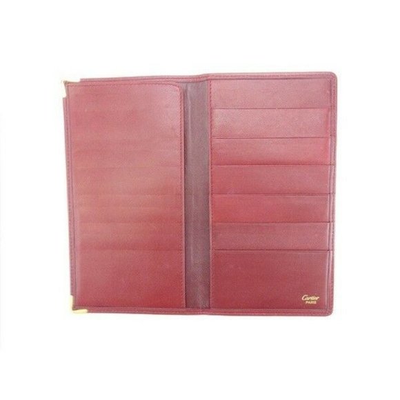 Cartier Wallet Purse Long Wallet Mastline Red Gold Woman Authentic Used Y3223 - Picture 3 of 6